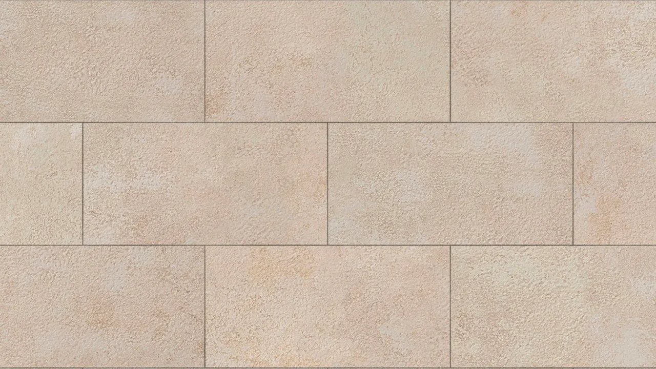Beige tile TB06 Latte Travertine with a soft cream travertine texture and thin joints