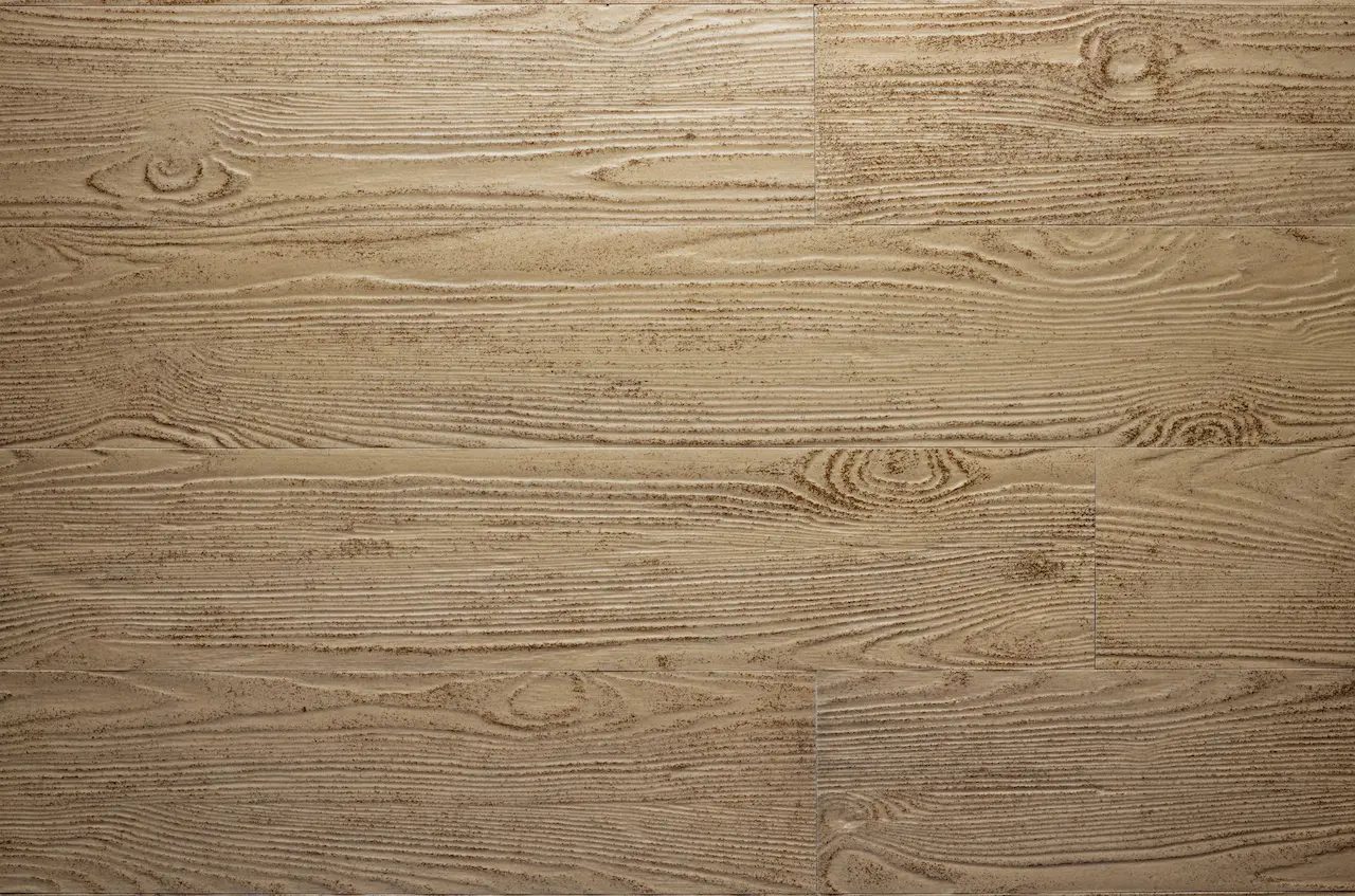 Light-brown W06 Ripe Cherry flexible tiles with wood-grain relief, knots and brown granules